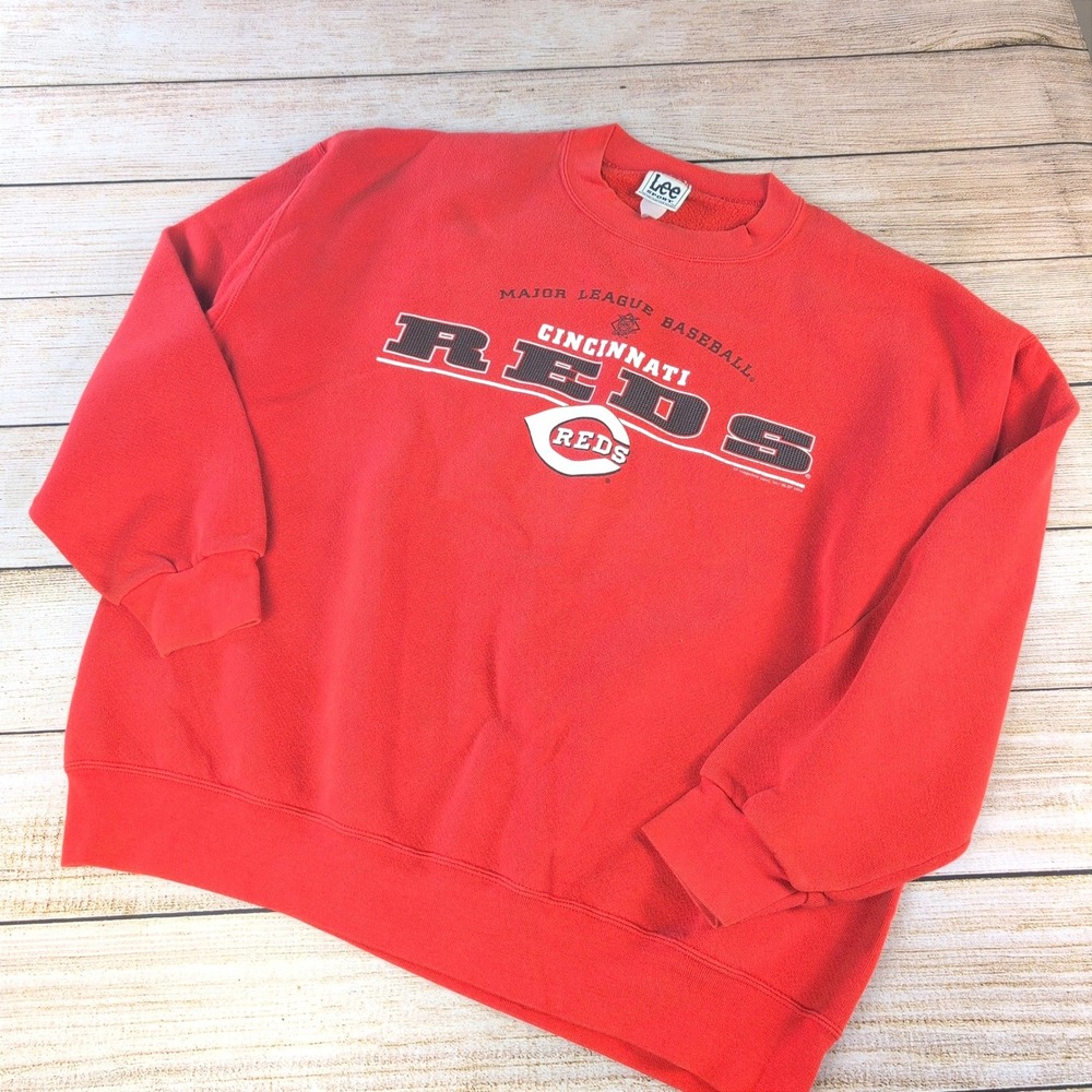 Lee Sport Cincinnati Reds Sweatshirt Mens XL Red Vintage 2002 MLB Crewneck
